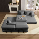 Modular L Shaped Floor Living Room Sofa Set With 6 Pillows