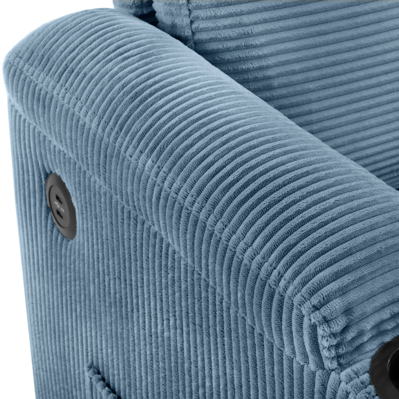Corduroy Sleeper Sofa Loveseat Sofa With Full Size Mattress, 2 USB Ports, 2 Cup Holders, 2 Side Pockets And Phone Holder