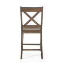 Farmhouse Style Counter Height Chair With Upholstered Seat