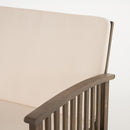 4 Piece Outdoor Chat Set With Water Resistant Cushion And Wood Frame - Cream / Gray