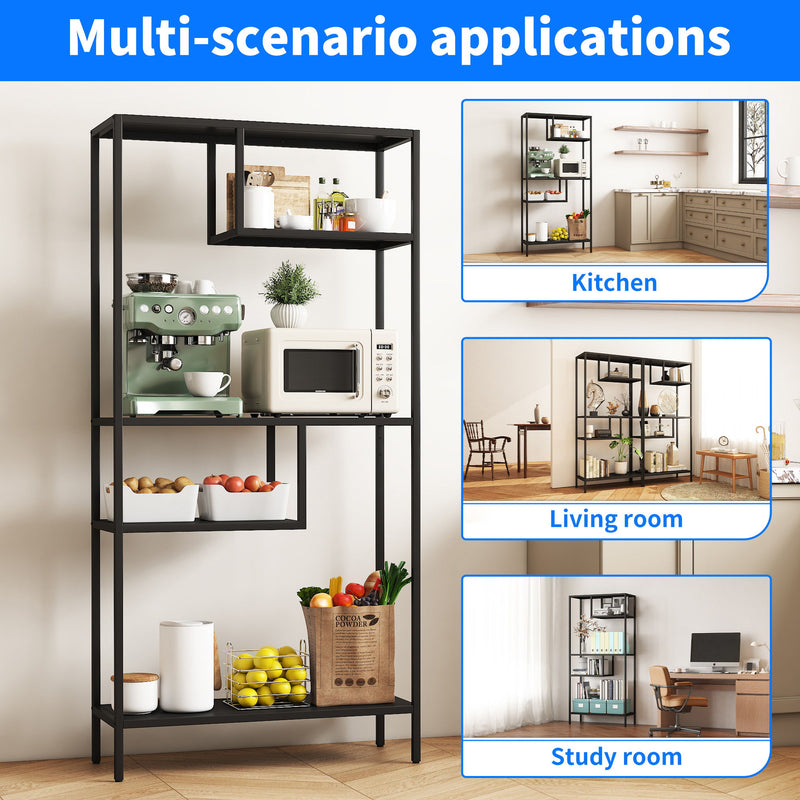 Modern Cube Storage Shelf With 4 Compartments & Metal Legs, Freestanding Organizer For Living Room, Bedroom, Home Office - Brushed Nickel