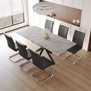 Modern Extendable Dining Table Set For 6 - 8 - Black / Gray