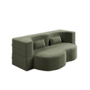 Convertible Plush Corduroy Foam-Filled Sleeper Sofa Bed With 2 Pillows