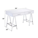 Coleen - Writing Desk (Same Ac00901) - White High Gloss & Chrome