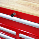 9 Drawer Multifunctional Steel Tool Cart With Wheels And Wooden Top