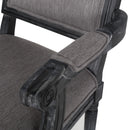 French Country Style Upholstered Dining Chair With Square Backrest