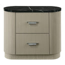 Travonte - Nightstand - Gray / Beige