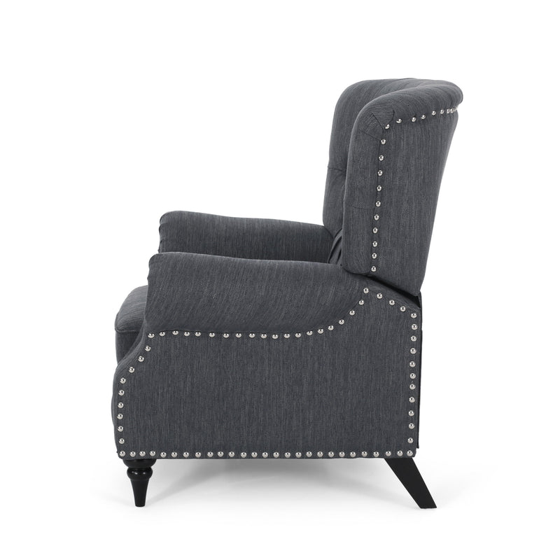 Classic Style Fabric Push Back Chair - Charcoal