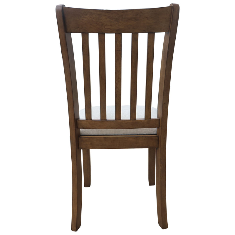 Modern Dining Chair, Wooden Back, Cushion Seats (Set of 2)