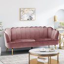 Modern Glam 3 Seater Sofa With Velvet Texture
