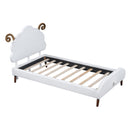 Upholstered Platform Bed With Sheep Shaped Headboard