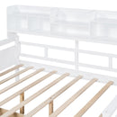 Daybed, Wood Slat Support, With Bedside Shelves And Two Drawers