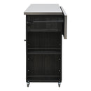 Outdoor Kitchen Island With Stainless Steel Top, Ample Storage Space, Towel And Spice Racks And A Bottle Opener