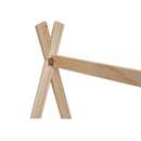 Twin Size Tent Floor Bed with Triangle Structure, White+Natural