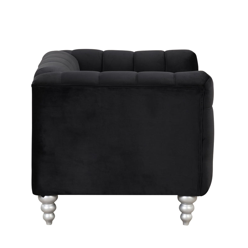 Modern Sofa Dutch Fluff Upholstered Sofa & Wood Legs, Buttoned Tufted Backrest