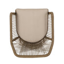 Modern Wicker Dining Club Chair With Water Resistant Cushions - Brown / Beige