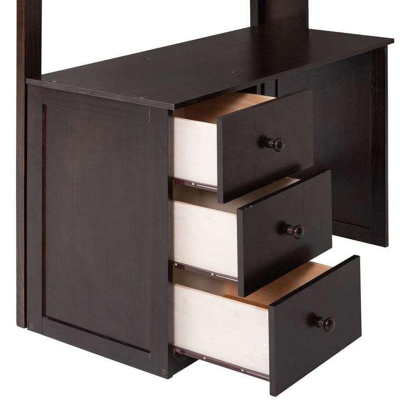 Loft Bed With Drawers, Desk, And Wardrobe