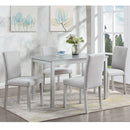 Dining Table Set With Crystal Decoration And Upholstered Chairs