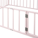 Metal Floor Bed Frame With Fence And Door