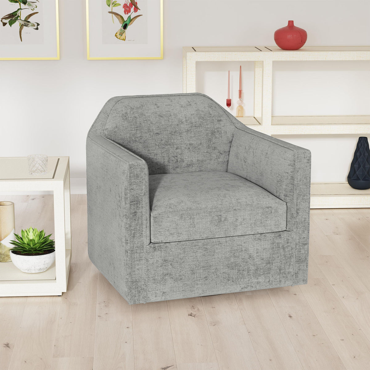 Hamlin Swivel Chair in Blue by Elements International, view 6
