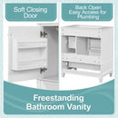 Freestanding Bathroom Vanity With Sink, Soft Close Door, 3 Drawers