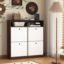Modern Freestanding Shoe Storage Cabinet With 4 Flip Drawers