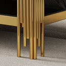 Top And Bottom Double Layer Tempered Glass Table And Mirror Finished Stainless Steel Frame