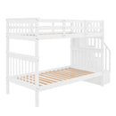 Stairway Twin-Over-Twin Bunk Bed with Storage and Guard Rail for Bedroom, Dorm, White color(OLD SKU :LP000109AAK)