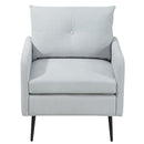 Contemporary Accent Chair With Metal Legs, Comfy Chenille Fabric Armchair