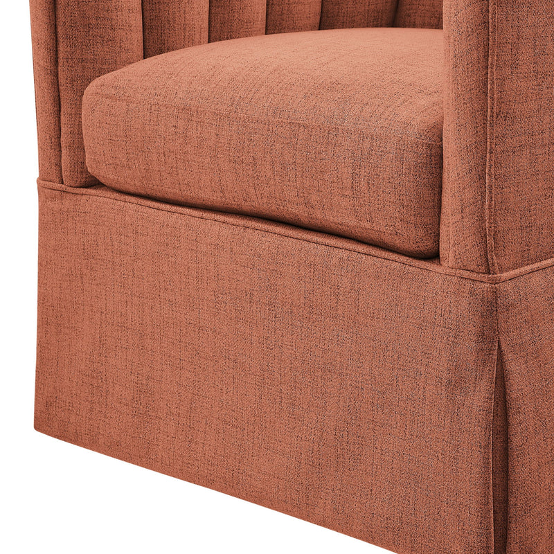 Solitude - Skirted Swivel Accent Chair With Hemp Like