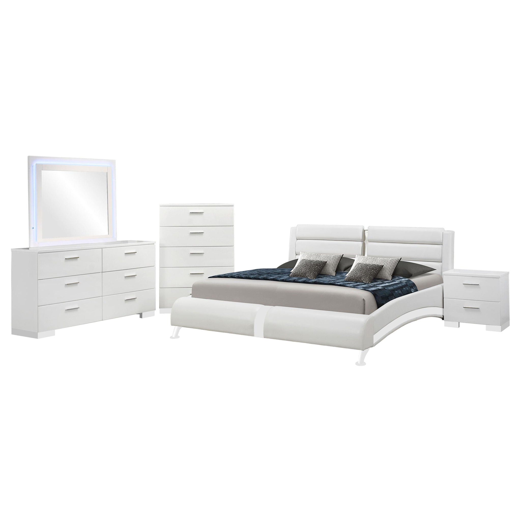 Jeremaine 5-piece Eastern King Bedroom Set White