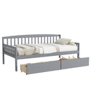 Pine Wood Daybed With Two Storage Drawers, Sofa Bed With Bed Platform Of 10 Support Slats