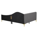 Upholstered Daybed With Headboard And Armrest, Support Legs