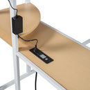 Loft Bed With Desk, Shelves, Power Outlet, LED Light And Wardrobe