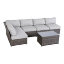 Comfortable Modern Patio Rattan Sectional Set With Cushions