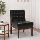 Contemporary Accent Chair With Tufted Waffle Stitch - Black