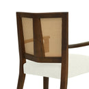 Mid Century Modern Arm Dining Chairs With Rattan Backrest