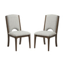 Athens - Upholstered Dining Chair (Set of 2) - Light Gray / Chocolate Brown