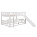 Low Bunk Bed With Slide, Fence And Ladder