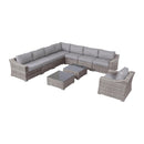 Outdoor Wicker Conversation Set With Cushions, All Weather