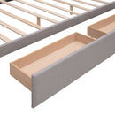 Upholstered Platform Bed With Classic Headboard And Drawers, No Box Spring Needed