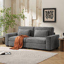 Modern Fabric Sofa With Plush Cushions, Sleek Arm Design