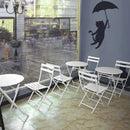 3 Piece Patio Bistro Set Of Foldable Round Table And Chairs