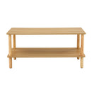 Modern 2 Tier Coffee Table With Open Storage Shelf For Living Room