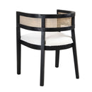 Contemporary Dining Chair Set With Rattan Backrest