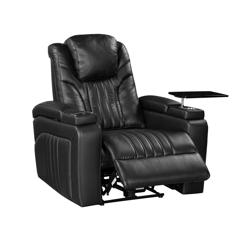 Power Recliner Home Theater Recliner With Power Adjustable Headrest, Wireless Charging Device, USB Port, Storage Arms, Cup Holder And Swivel Tray Table For Living Room