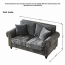 Modern 3 And 2 Seater Sofa With Rolled Arms, Tufted Upholstered Couch