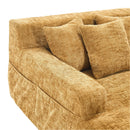 Chenille Interior Lazy Sofa Chaise Longue Armchair With 3 Pillows And Armrests