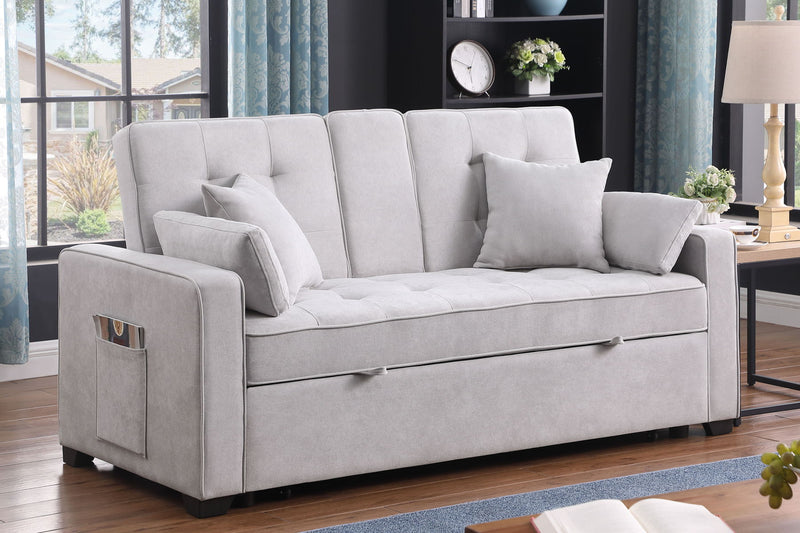 Cody II - 69.5"W Woven Fabric Convertible Sleeper Loveseat with Cup Holder