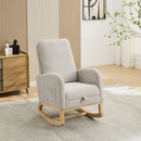 Rocking High Back Glider Chair With Retractable Footrest, Side Pocket